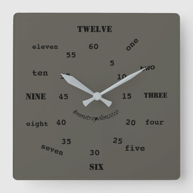Horloge Carrée Wall Clock, acrylique, bY (Recto)