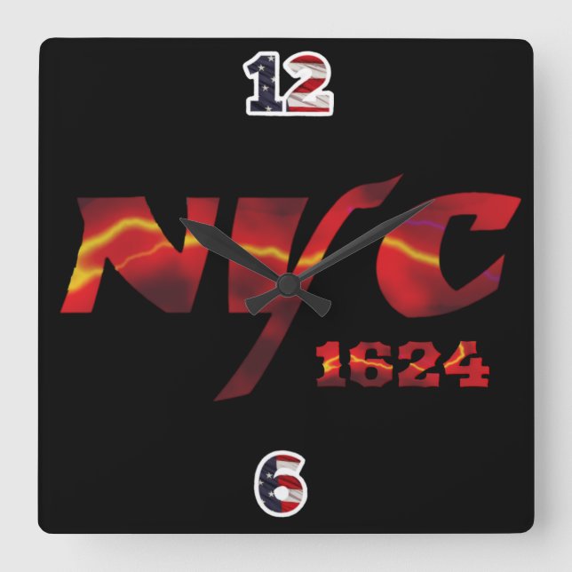 Horloge Carrée Wall Clock NYC 1624 (Recto)