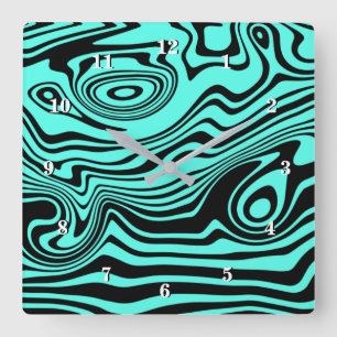 Horloge Carrée Wall Clock with Abstract