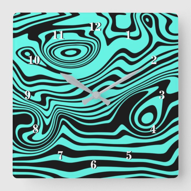 Horloge Carrée Wall Clock with Abstract (Recto)