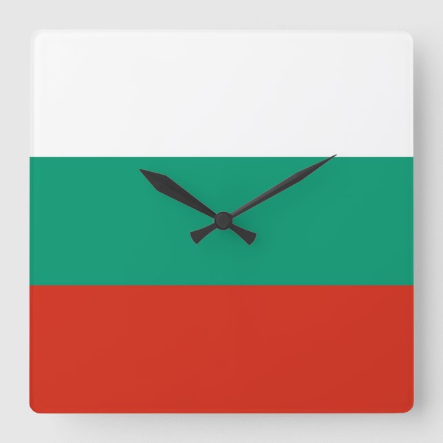 Horloge Carrée Wall Clock with Flag of Bulgaria (Recto)