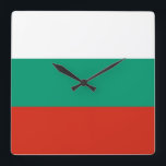 Horloge Carrée Wall Clock with Flag of Bulgaria<br><div class="desc">Awesome patriotic wall clock with Flag of Bulgaria. This product its customizable.</div>