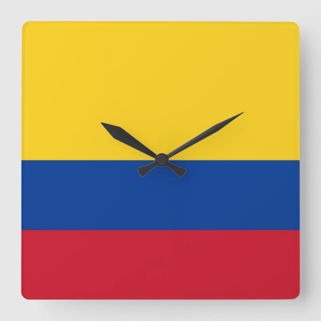 Horloge Carrée Wall Clock with Flag of Colombia (Recto)