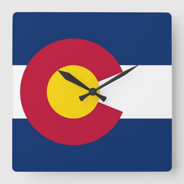 Horloge Carrée Wall Clock with Flag of Colorado, USA (Recto)
