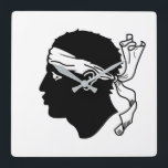 Horloge Carrée Wall Clock with Flag of Corsica<br><div class="desc">Awesome patriotic wall clock with Flag of Corsica,  France. This product its customizable.</div>