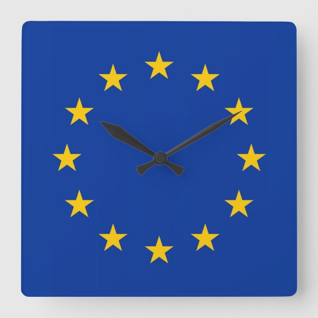 Horloge Carrée Wall Clock with Flag of European Union (Recto)
