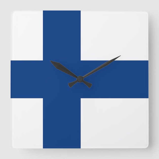 Horloge Carrée Wall Clock with Flag of Finland (Recto)
