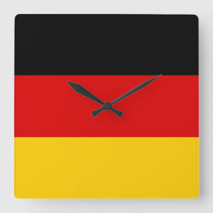 Horloge Carrée Wall Clock with Flag of Germany