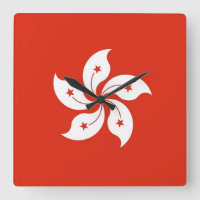Wall Clock with Flag of Hong Kong, Chine