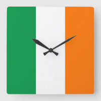Wall Clock with Flag of Ireland