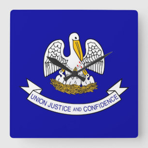 Horloge Carrée Wall Clock with Flag of Louisiana, États-Unis