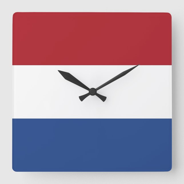 Horloge Carrée Wall Clock with Flag of Netherlands (Recto)