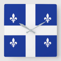 Wall Clock with Flag of Québec, Canada