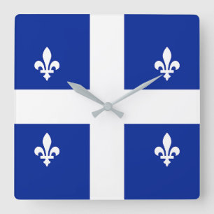 Horloge Carrée Wall Clock with Flag of Québec, Canada