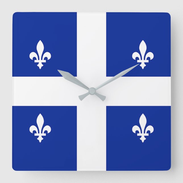 Horloge Carrée Wall Clock with Flag of Québec, Canada (Recto)