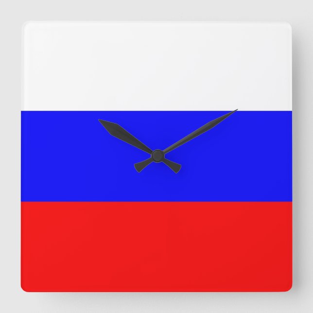 Horloge Carrée Wall Clock with Flag of Russia (Recto)