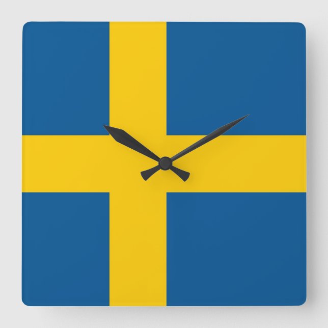 Horloge Carrée Wall Clock with Flag of Sweden (Recto)