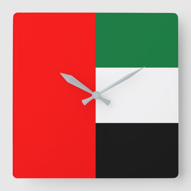 Horloge Carrée Wall Clock with Flag of United Arab Emirates (Recto)