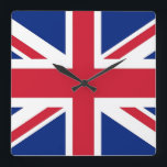 Horloge Carrée Wall Clock with Flag of United Kingdom<br><div class="desc">Awesome patriotic wall clock with Flag of United Kingdom. Le produit est un produit qui peut être obtenu.</div>