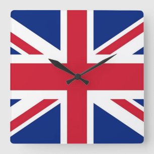 Horloge Carrée Wall Clock with Flag of United Kingdom