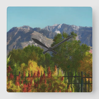 Horloge Carrée Wasatch Mountain Autumn In Utah