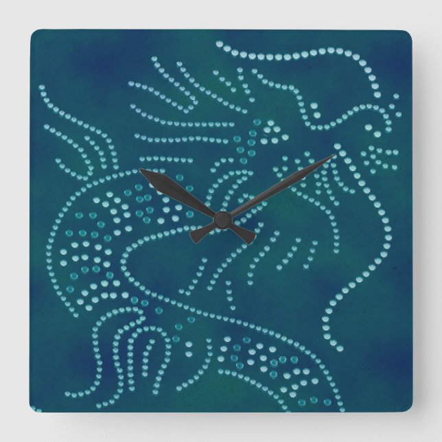 Horloge Carrée Water Dragon (Recto)