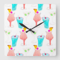 Watercolor Cocktails Drink Pattern Bartender