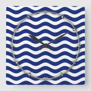 Horloge Carrée Wavy Navy