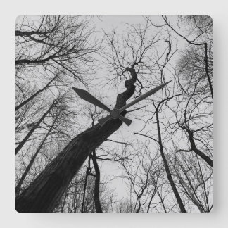 Horloge Carrée Wavy_Tree_Clock