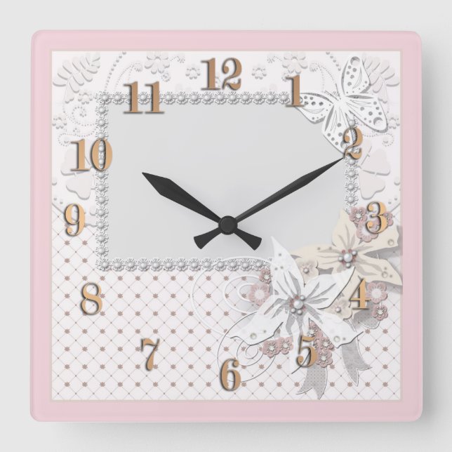Horloge Carrée Wedding bouquet (Recto)