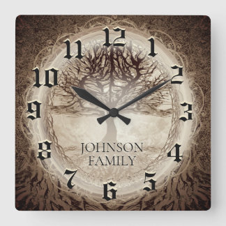 Horloge Carrée Wedding or Anniversary Family Tree