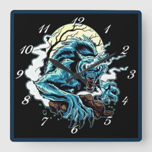 Horloge Carrée Werewolf Moon