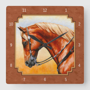 Horloge Carrée Western Quarter Rustic Brown