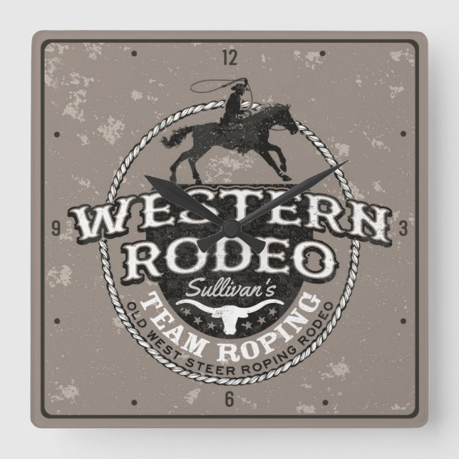 Horloge Carrée Western Rodeo ADD (Recto)