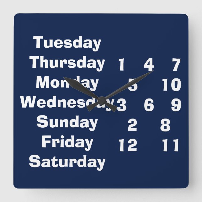 HORLOGE CARRÉE WHATEVER ET WHENEVER CLOCK POUR RETIREE/OTHERS (Recto)