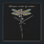 Horloge Carrée Whisper Words Of Wisdom Brocade Dragonfly<br><div class="desc">Whisper Words Of Wisdom Brocade Dragonfly</div>