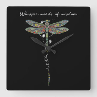 Horloge Carrée Whisper Words Of Wisdom Brocade Dragonfly