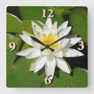 Horloge Carrée White lotus