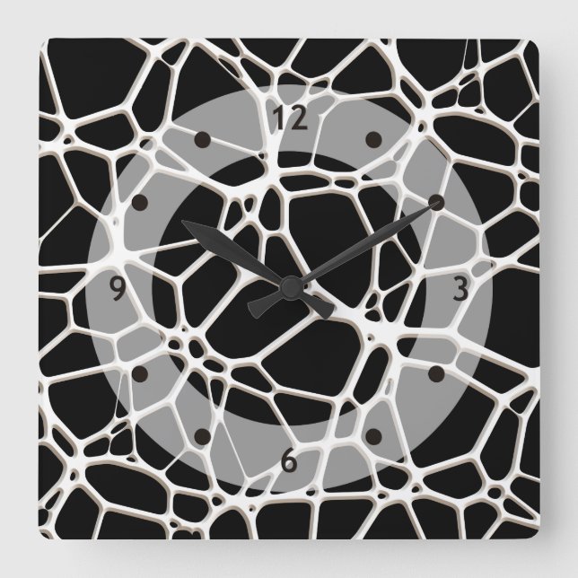 Horloge Carrée White Web Texture + votre bachgr. & idées (Recto)
