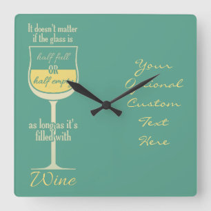 Horloge Carrée White Wine Glass custom wall clock