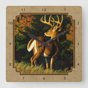 Horloge Carrée Whitetail Buck
