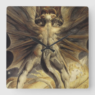 Horloge Carrée William Blake - Le Grand Dragon Rouge et la Femme