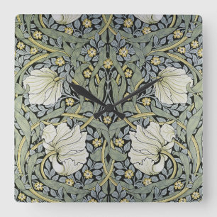 Horloge Carrée William Morris - Conception Motif Pimpernel