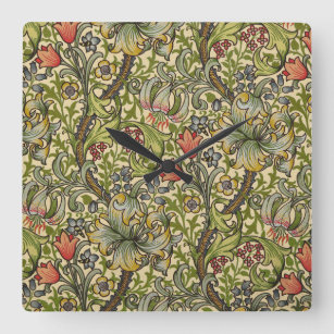 Horloge Carrée William Morris Golden Lily