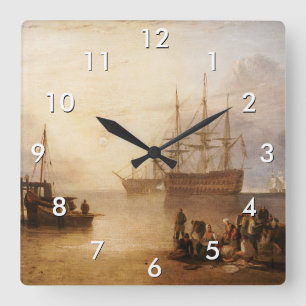Horloge Carrée William Turner - Le soleil couchant à travers la v