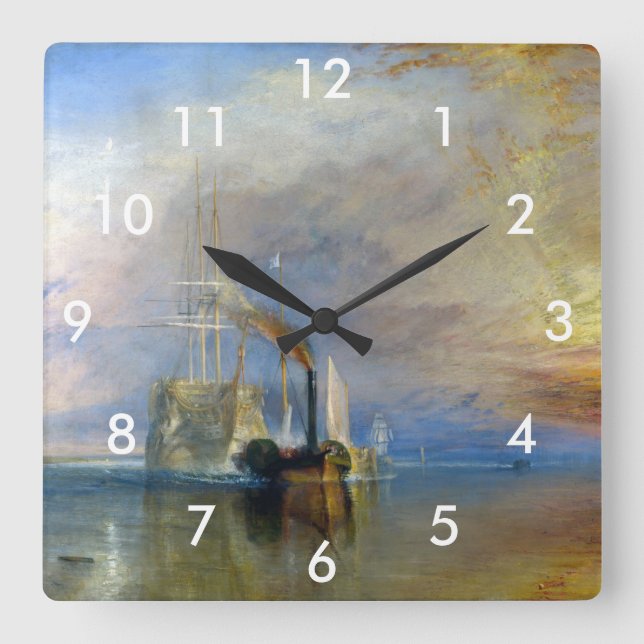 Horloge Carrée William Turner - Le Temeraire de combat (Recto)