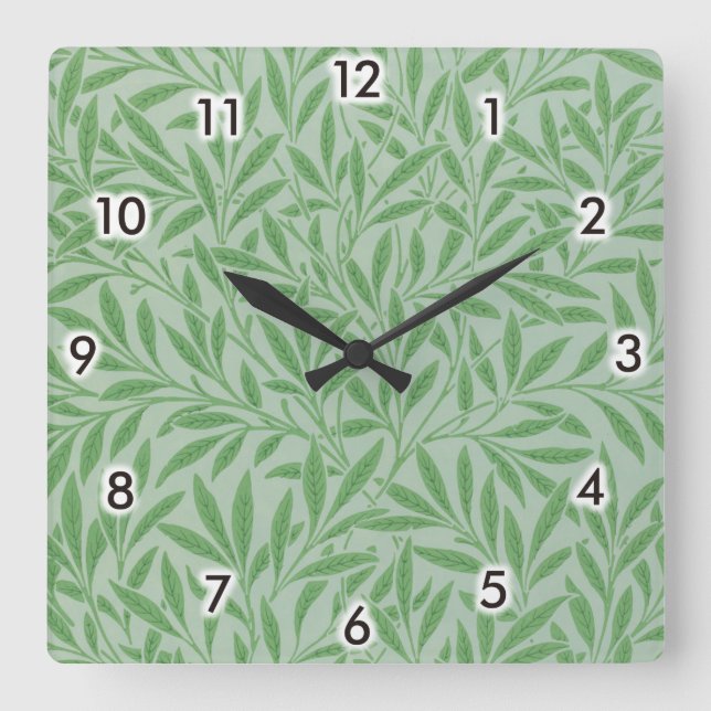 Horloge Carrée Willow Motif, William Morris (Recto)