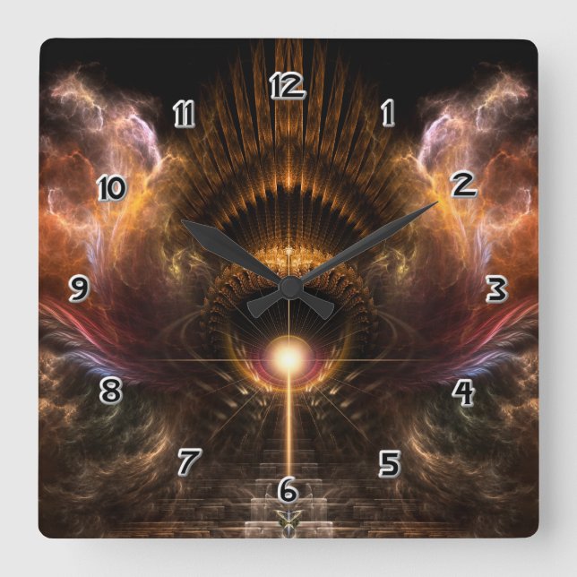 Horloge Carrée Wind Storm Fractal Art Square Wall Clock (Recto)