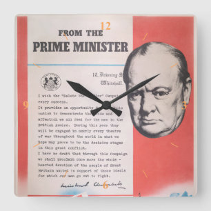Horloge Carrée Winston Churchill