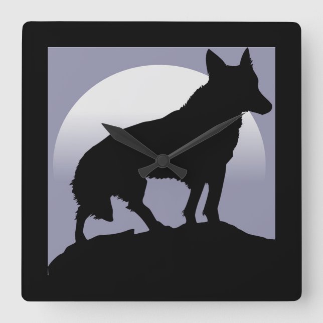 HORLOGE CARRÉE WOLF SILHOUETTE (Recto)